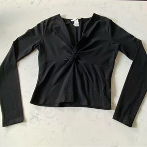 Black Knotted Long Sleeve Shirt